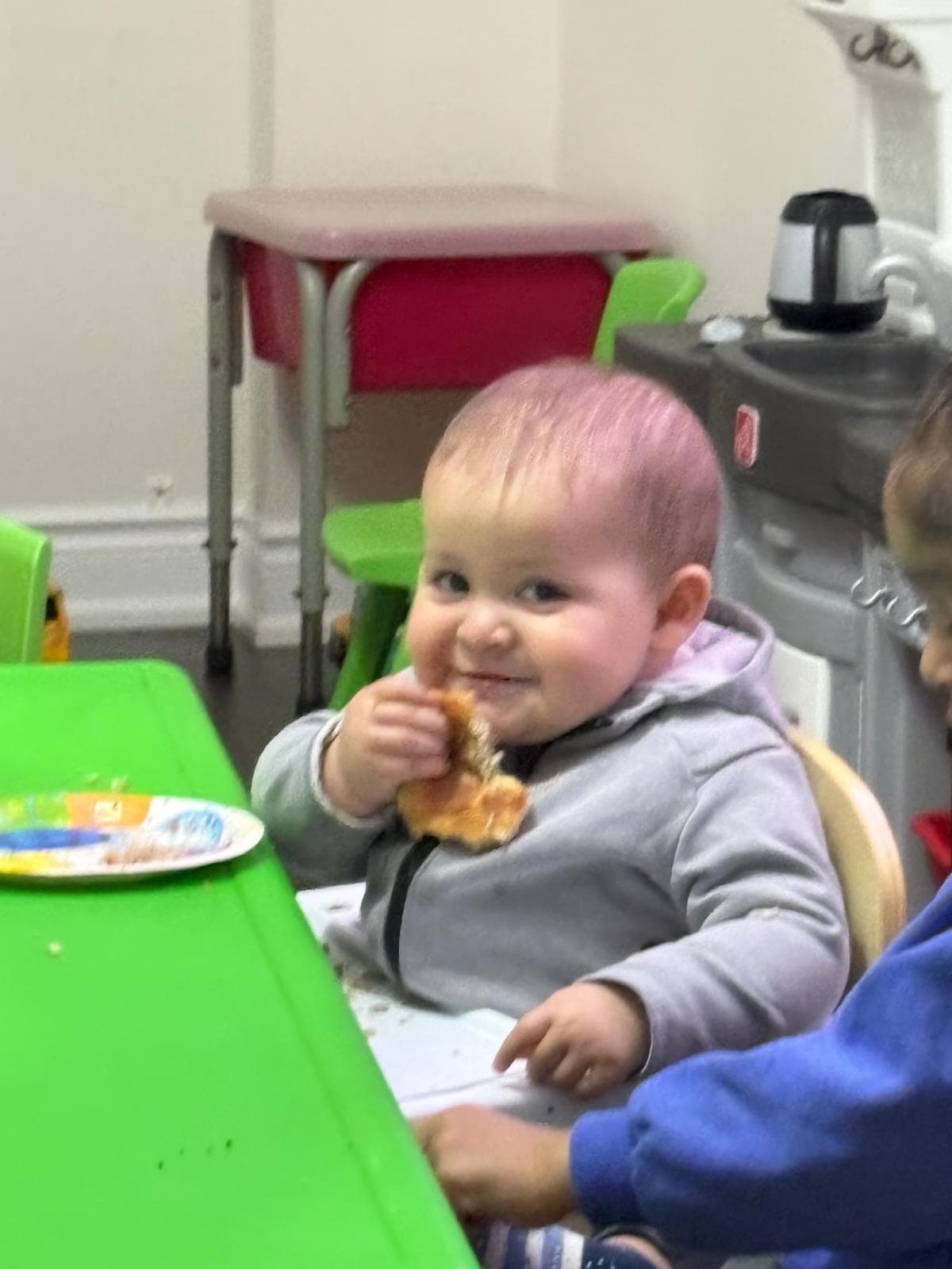Funny picture of kid eating